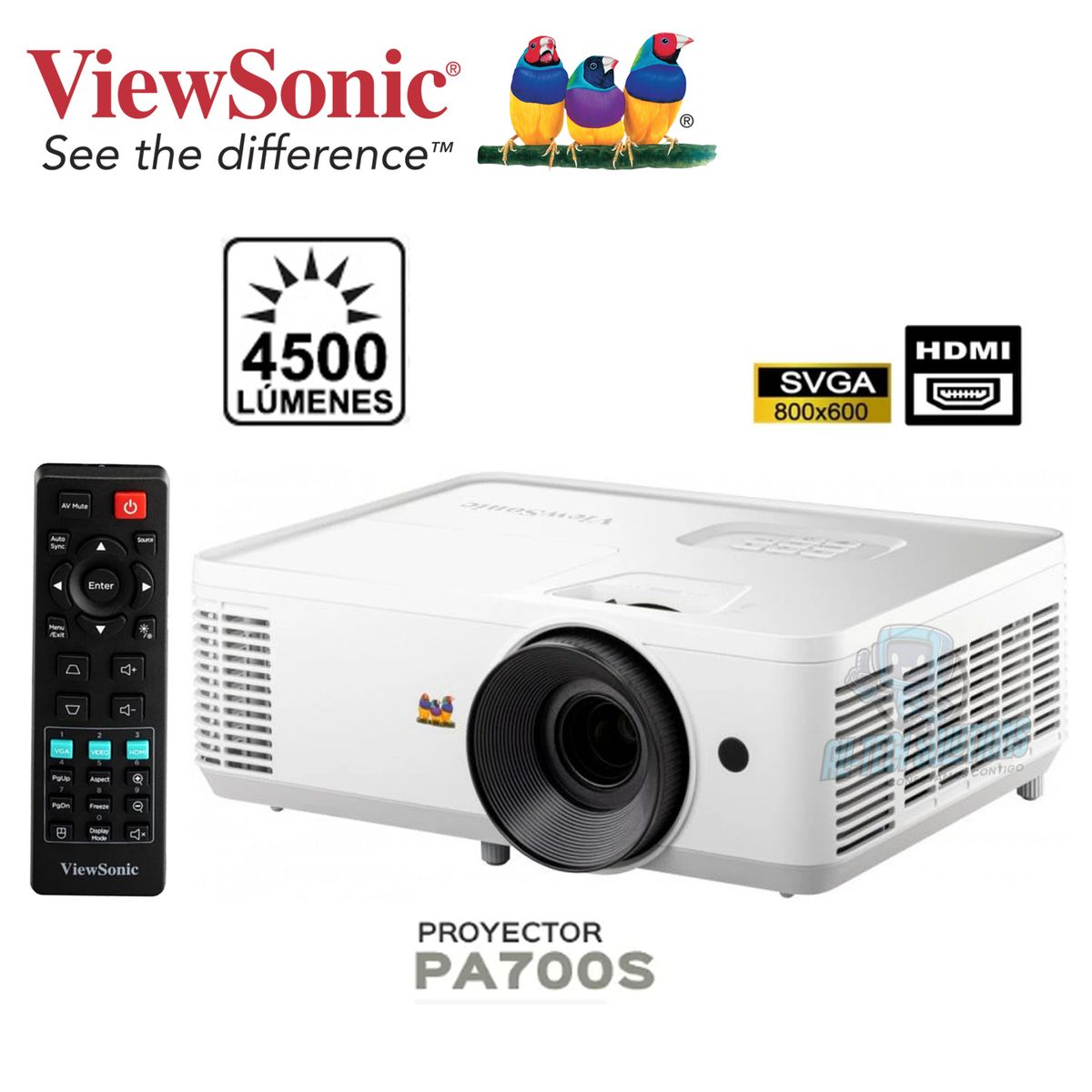 VIEWSONIC - PROYECTOR VIEWSONIC PA700S SVGA DE 4.500 LÚMENES Negocios / Educación
