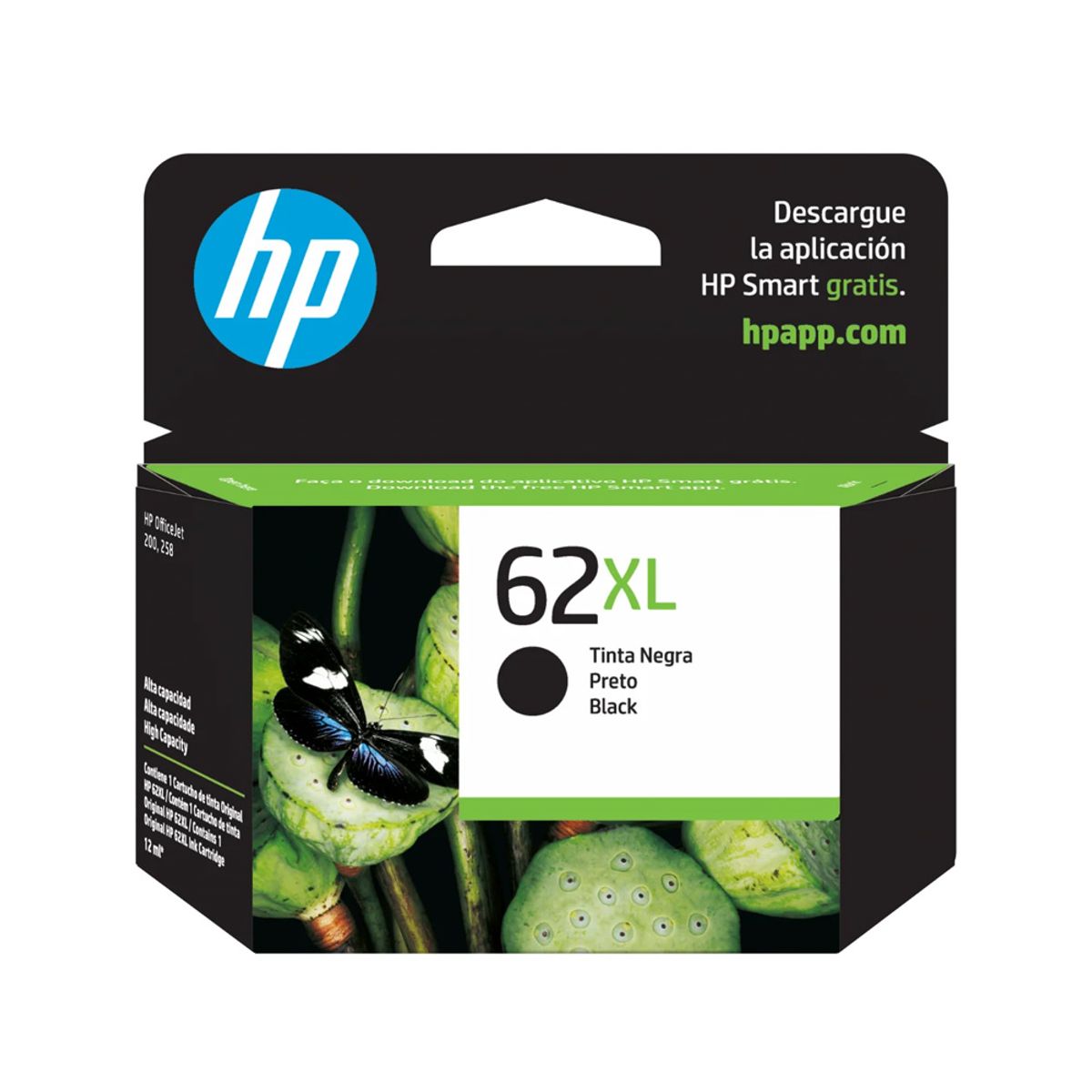 HP - CARTUCHO DE TINTA HP 62XL NEGRO C2P05AL 12ML. 200, 258