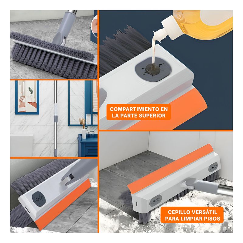 GENERICO - Pack4 Escoba de Aseo de Espacios Blanco Y+Regalo Stickers