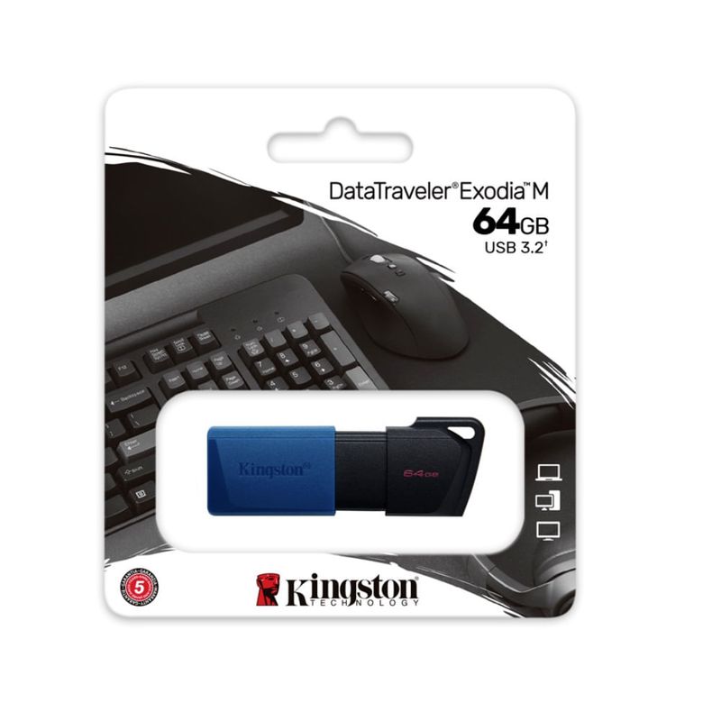 KINGSTON - Memoria Flash USB 64GB Kingston DataTraveler Exodia M conexión rápid