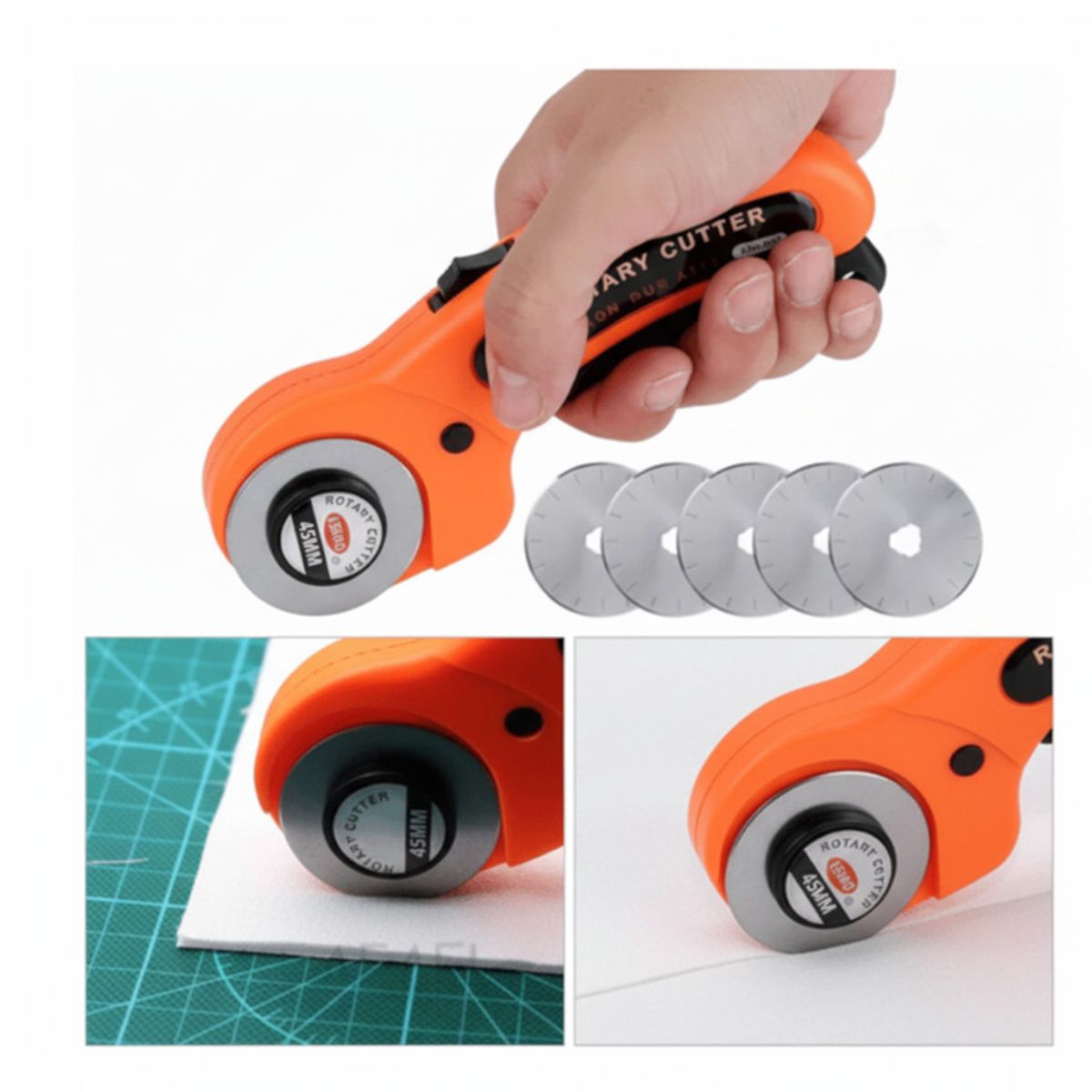GENERICO - Tijera Cortador Cutter Cuchilla Circular Rotativa 45mm