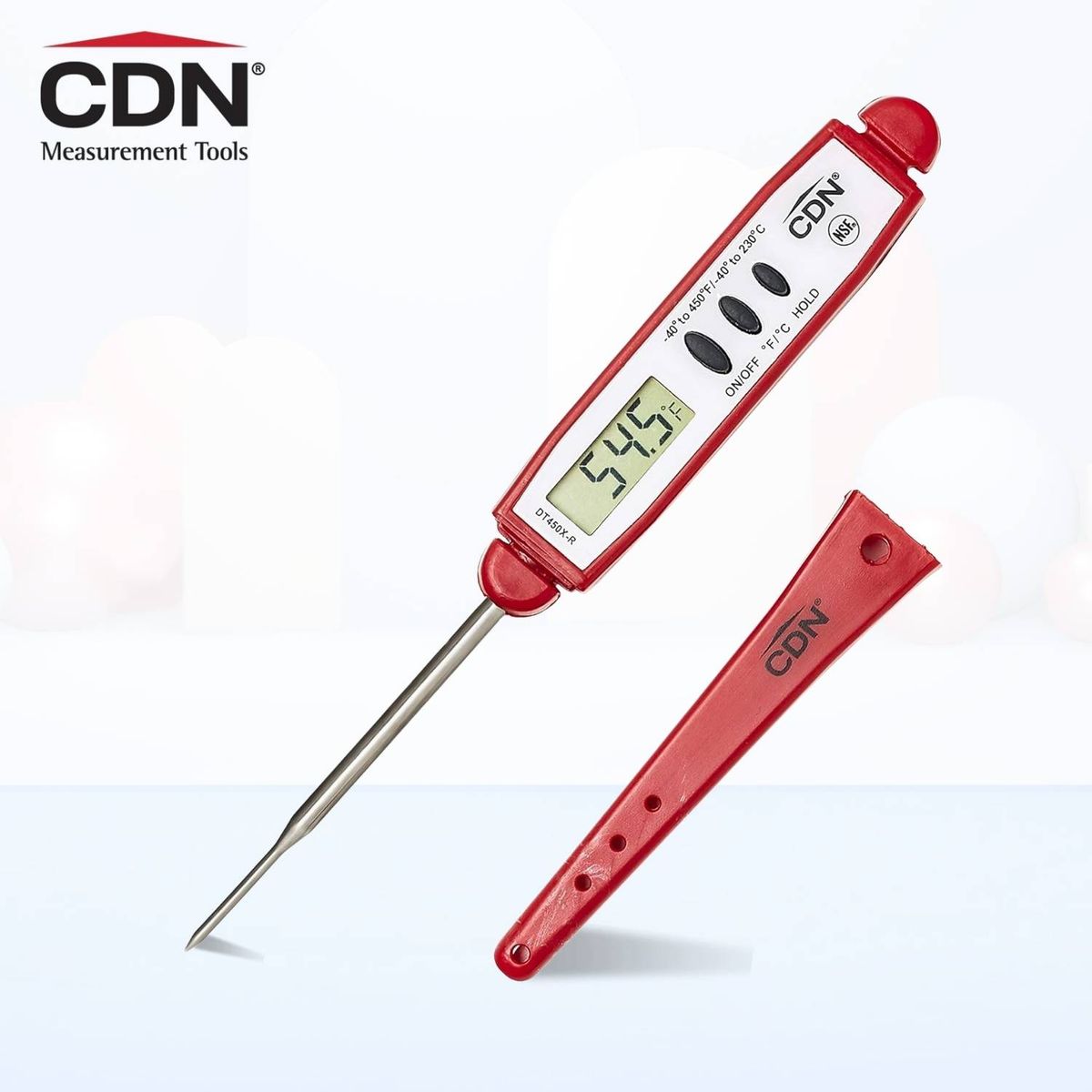 GENERICO - Termometro Digital Punta Fina DT450 CDN Rojo