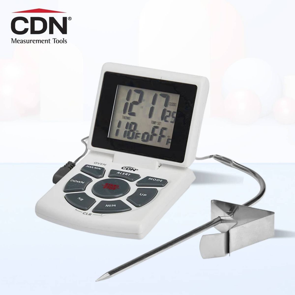 GENERICO - Termometro de Sonda Con Temporizador y Reloj DTTC-W CDN