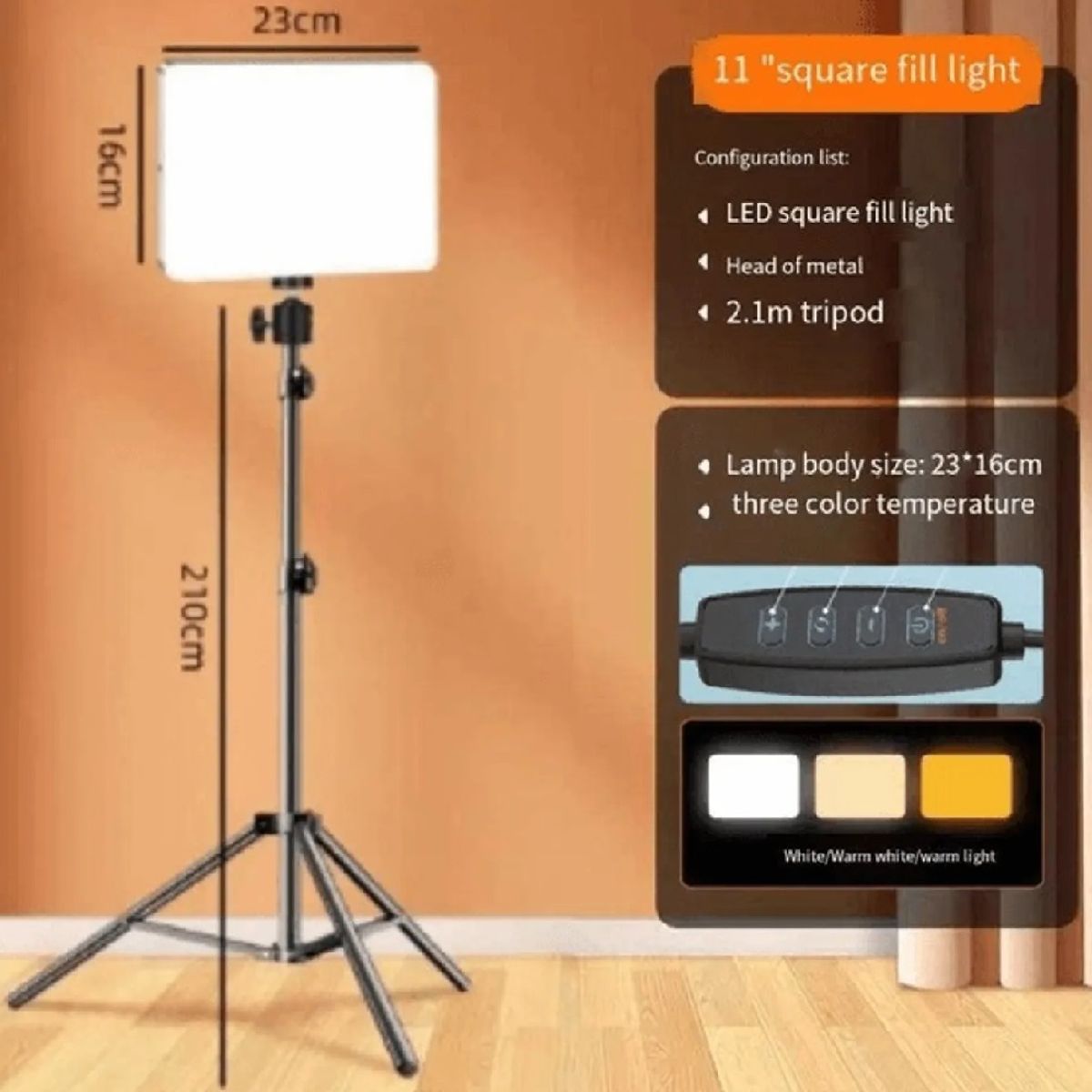 GENERICO - Kit Panel de Iluminación LED RL-11 para Fotografia + Trípode