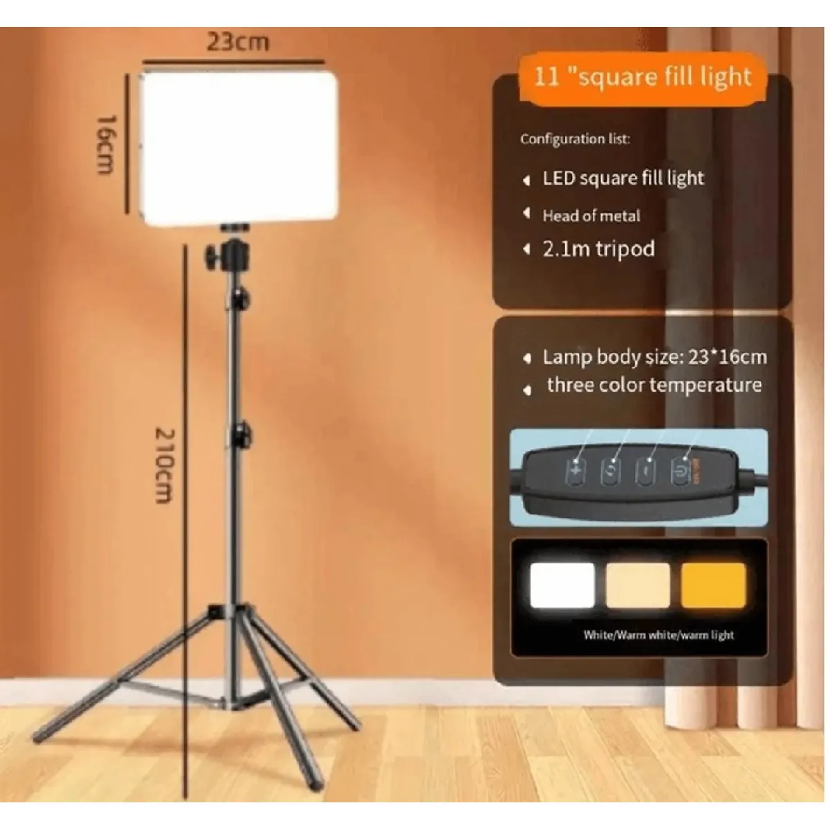 GENERICO - Kit Panel de Iluminación LED RL-11 para Fotografia + Trípode