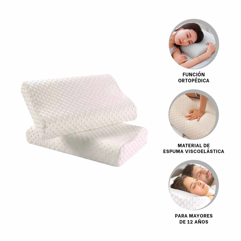 GENERICO - Pack2 Almohada Comoda y Ergonomica Y+Regalo Stickers