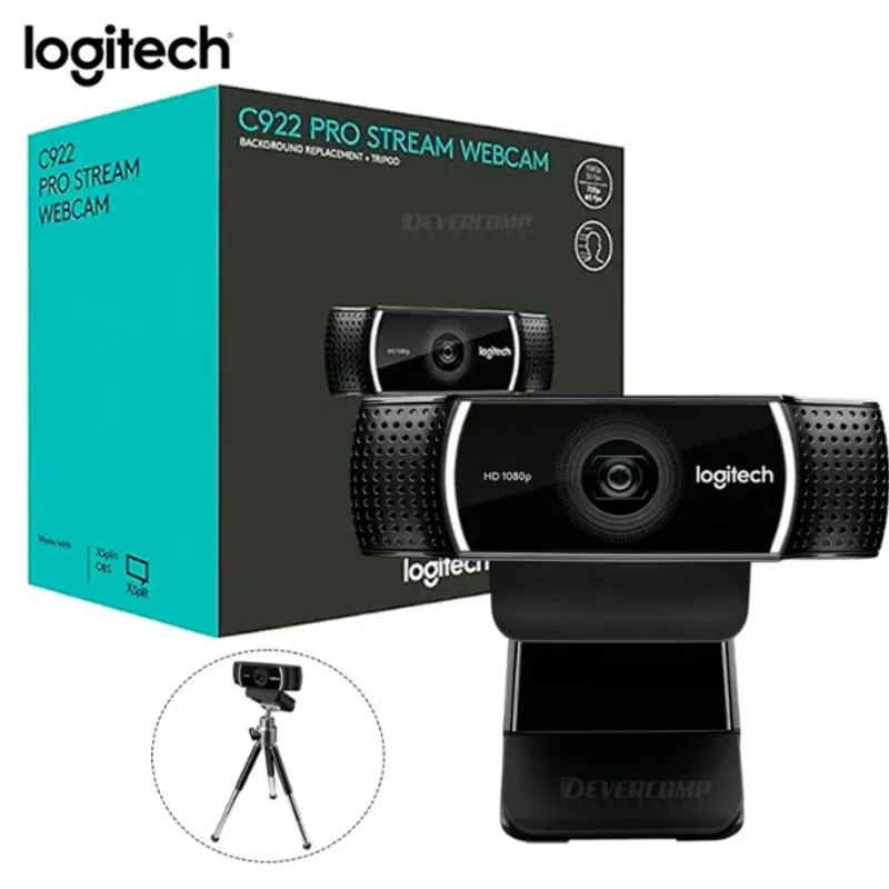 LOGITECH - Cámara Web Logitech C922 Pro Stream Full HD 1080P Negro