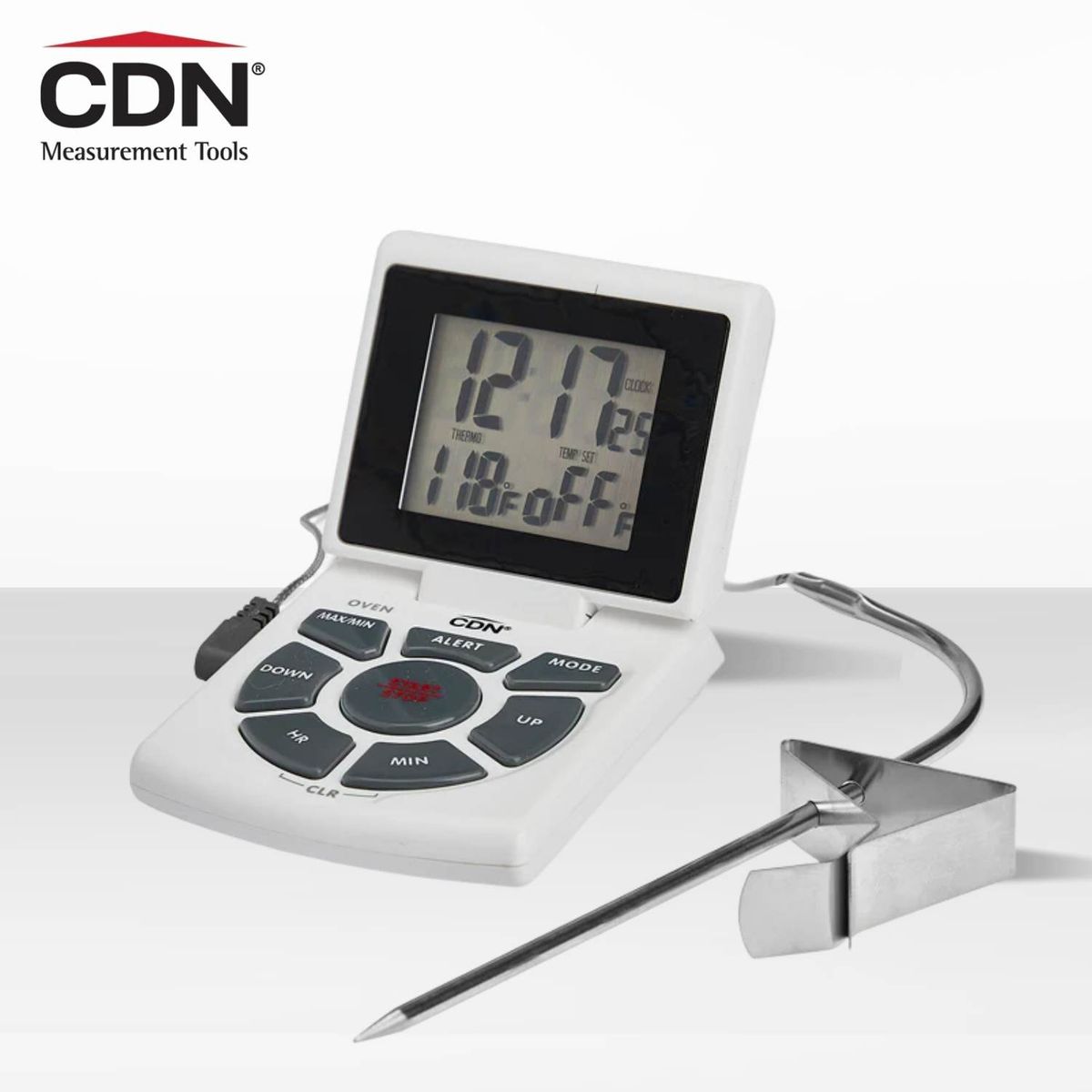 GENERICO - Termometro de Sonda Con Temporizador y Reloj DTTC-W CDN