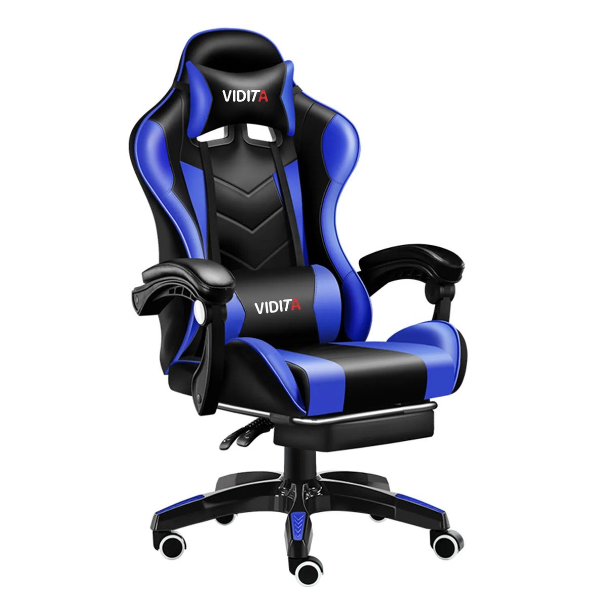 VIDITA - Silla Gamer GX2000 Reclinable Profesional con Reposapiés-Azul