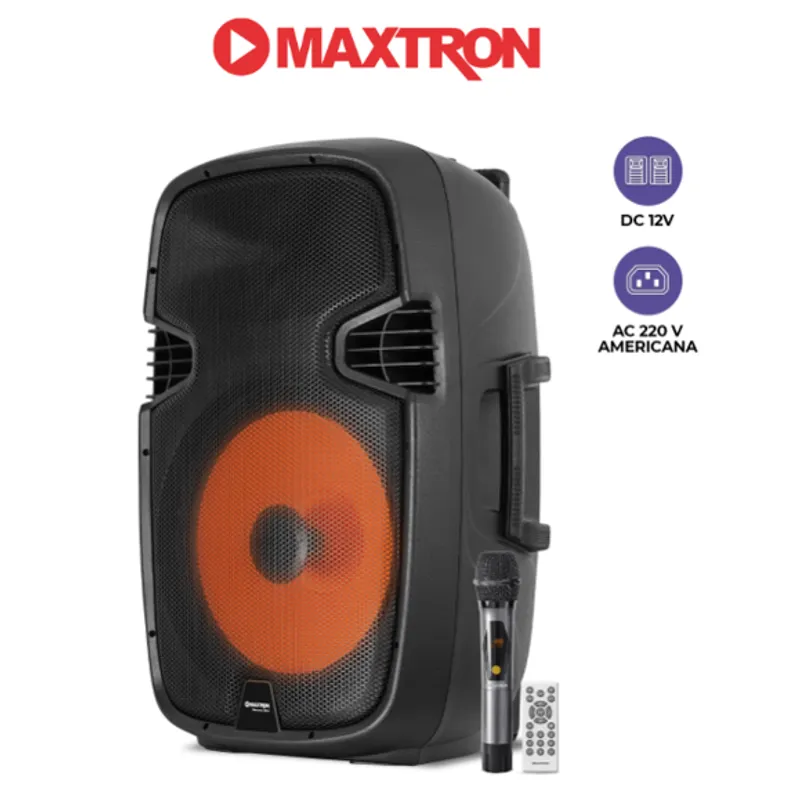MAXTRON - Parlante MERCURY ULTRA MX1550V LED TWS SD+USB FM 2 MIC MAXTRON