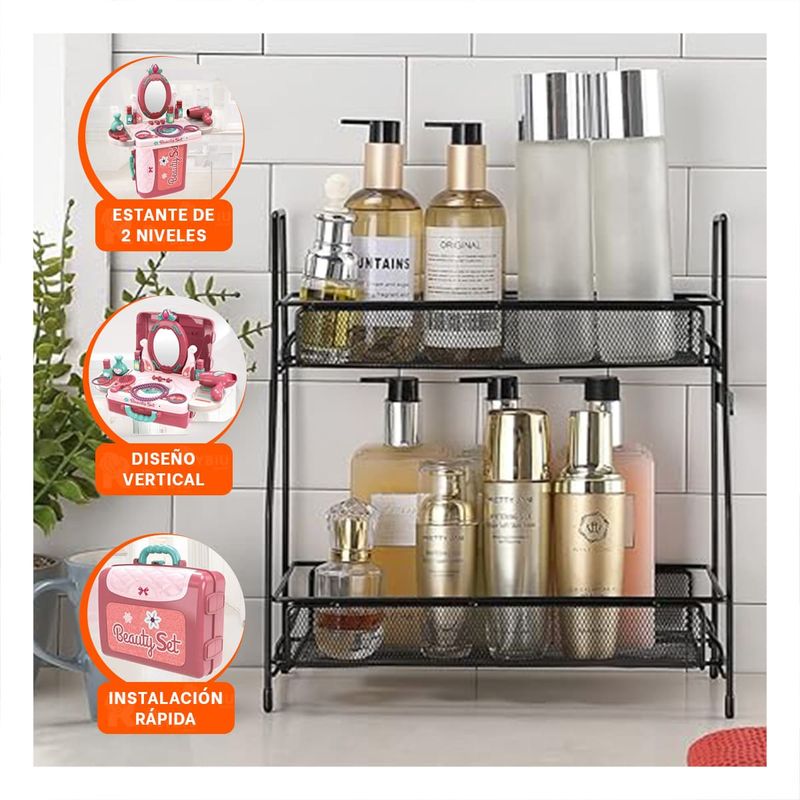 GENERICO - Mueble Resistente de Hogar 2 N en Negro Y+Ligas de Regalo