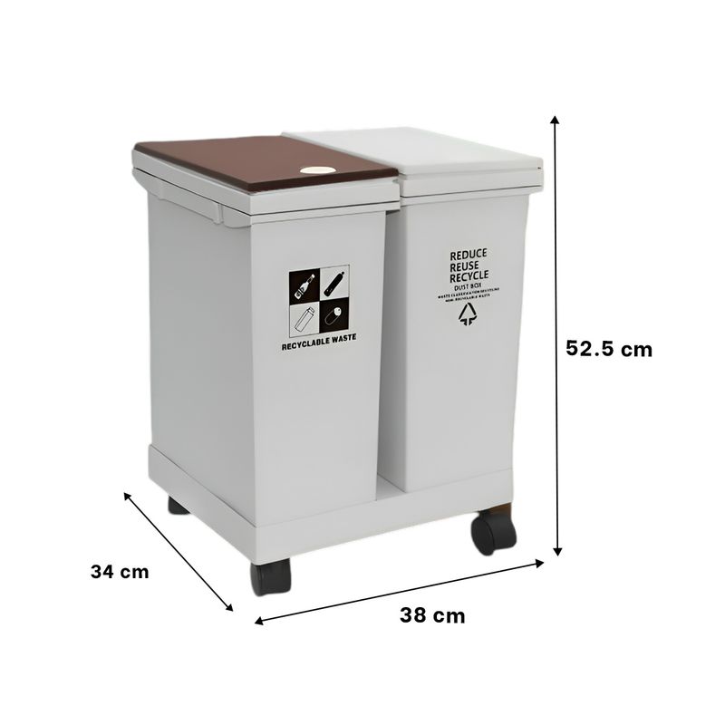 GENERICO - Contenedor para Residuo Diario 40L Blanco Y+Ligas de Regalo