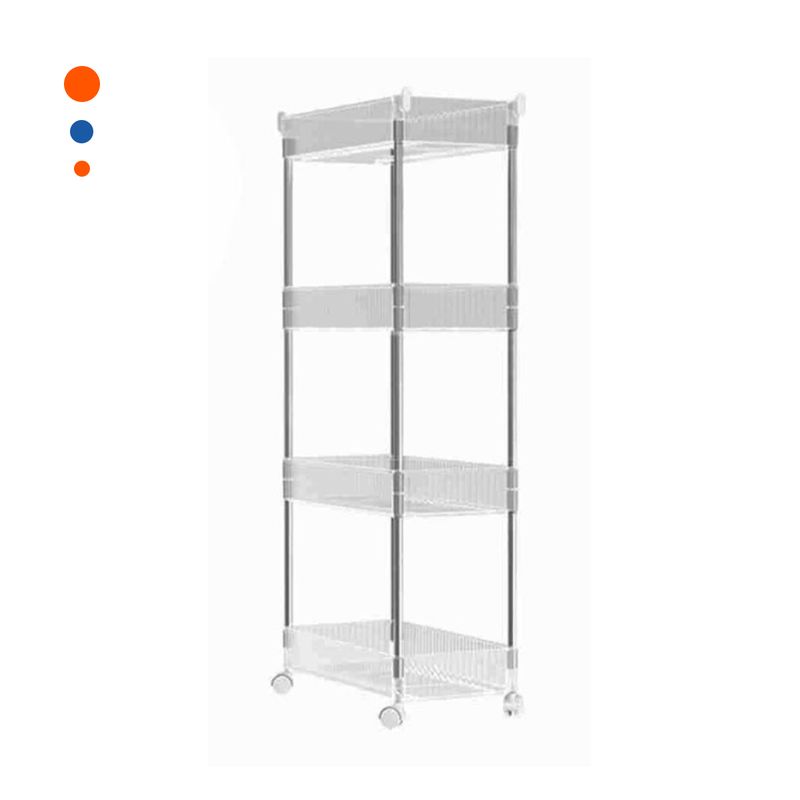 GENERICO - Pack2 Carrito Laterales de 4 Niveles de 4 Ruedas en Acrilico