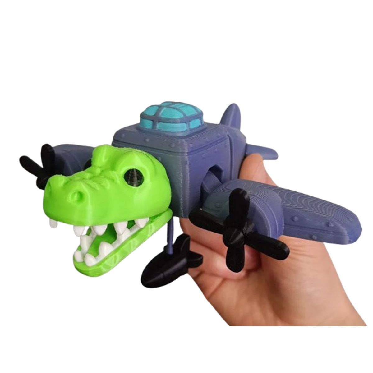 GENERICO - Italian Brainrot Cocodrilo Bombardiro Figura Articulada