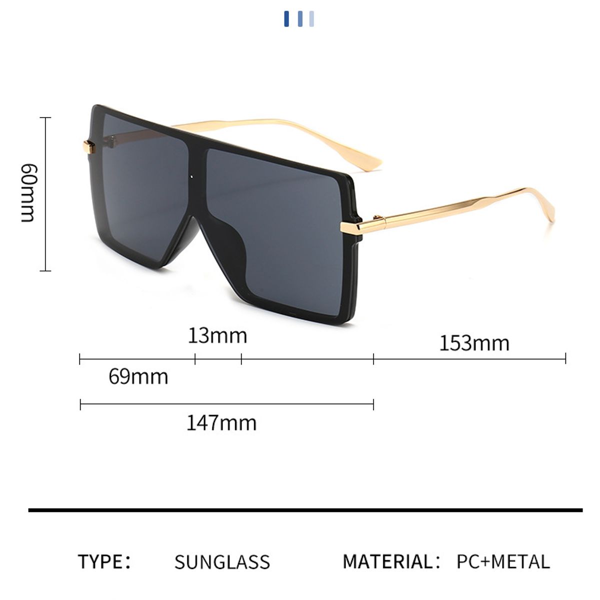 GENERICO - Lentes Oversize Degradados  Glam Style