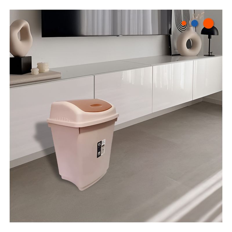 GENERICO - Pack2 Tacho para Desechos Domesticos Marro Y+Regalo Stickers