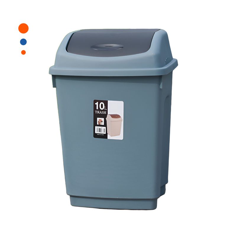 Tacho de Residuos con Tapa Vaiven de 10L en Color Azul | Sodimac Perú