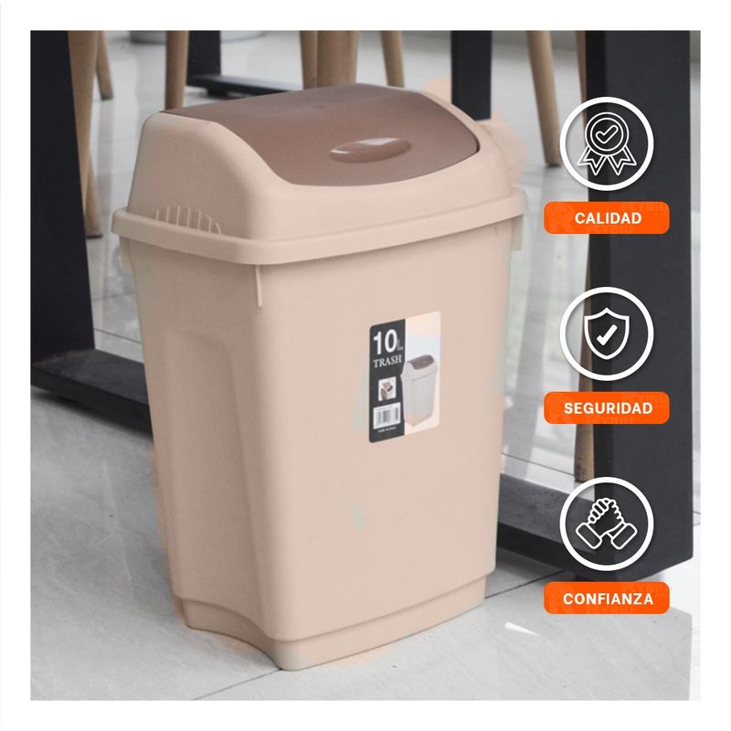 GENERICO - Pack6 Contenedor de Basura de 10L Marron Y+Papel de Regalo