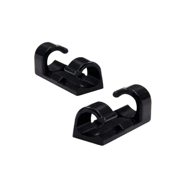 GENERICO - Pack4 Organizador de Cables 16 Pzas en Color Negro