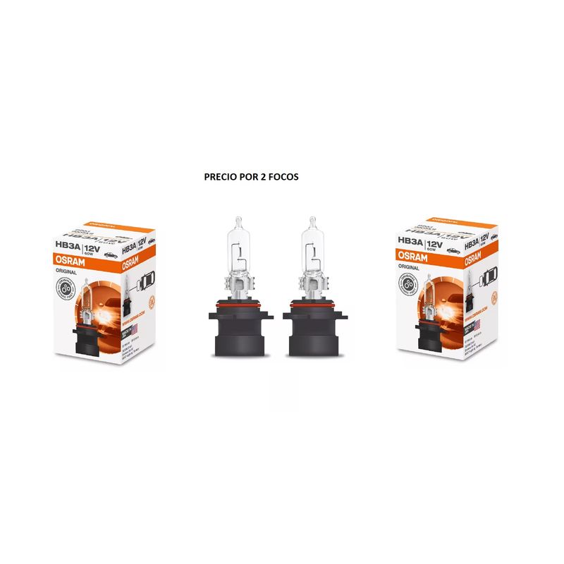 SYLVANIA - Foco HB3XS   9005XS  (2 Unidades ) Halógeno 12V 60W P20d  (OSRAM - SYLVANIA )