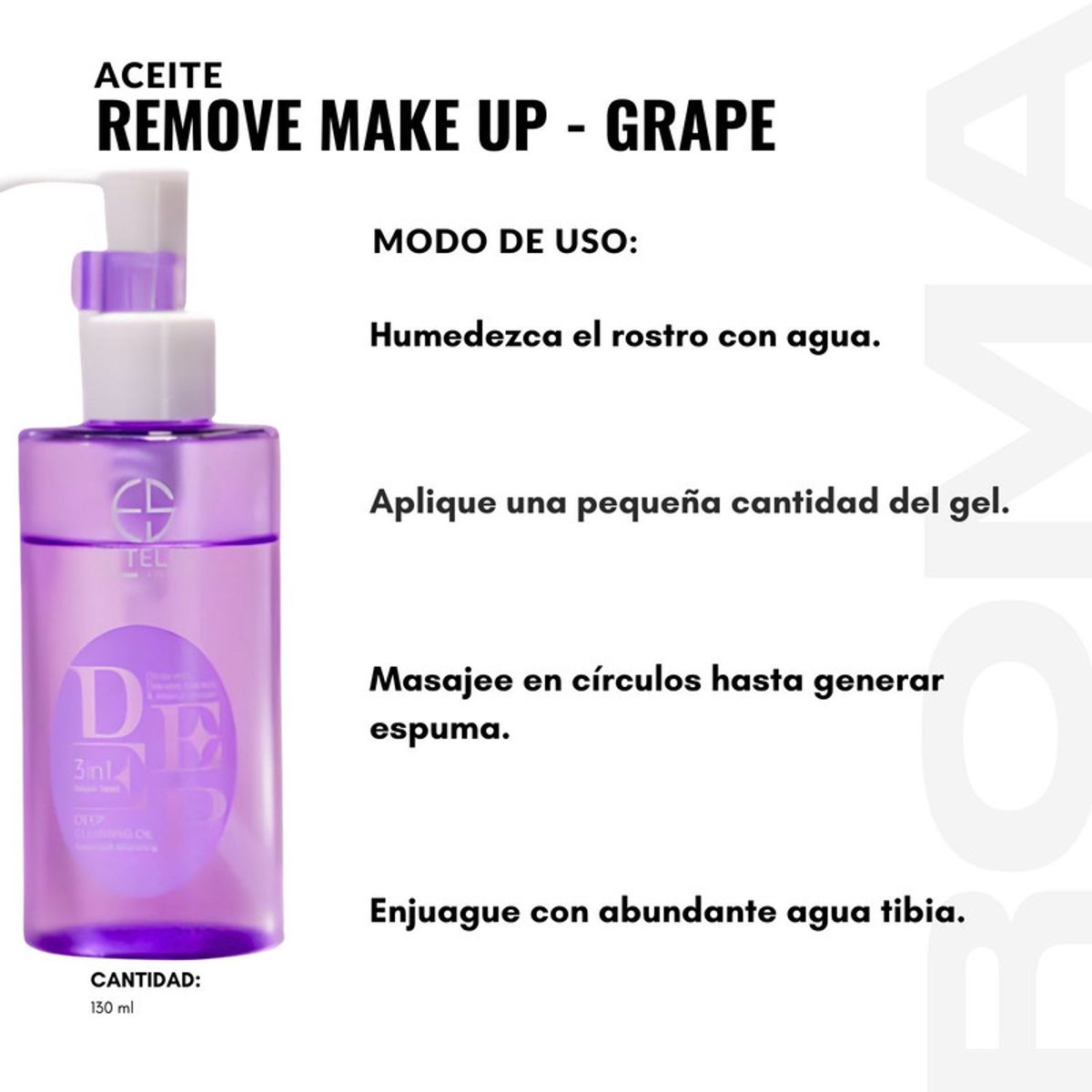GENERICO - PACK 3 ACEITE REMOVE MAKE UP - GRAPE 130ML ESTELIN