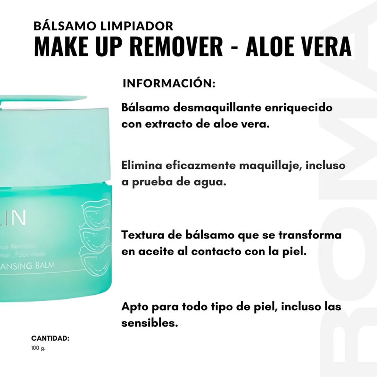 GENERICO - PACK 2 BÁLSAMO LIMPIADOR MAKE UP REMOVER  ALOE VERA 100G ESTELIN