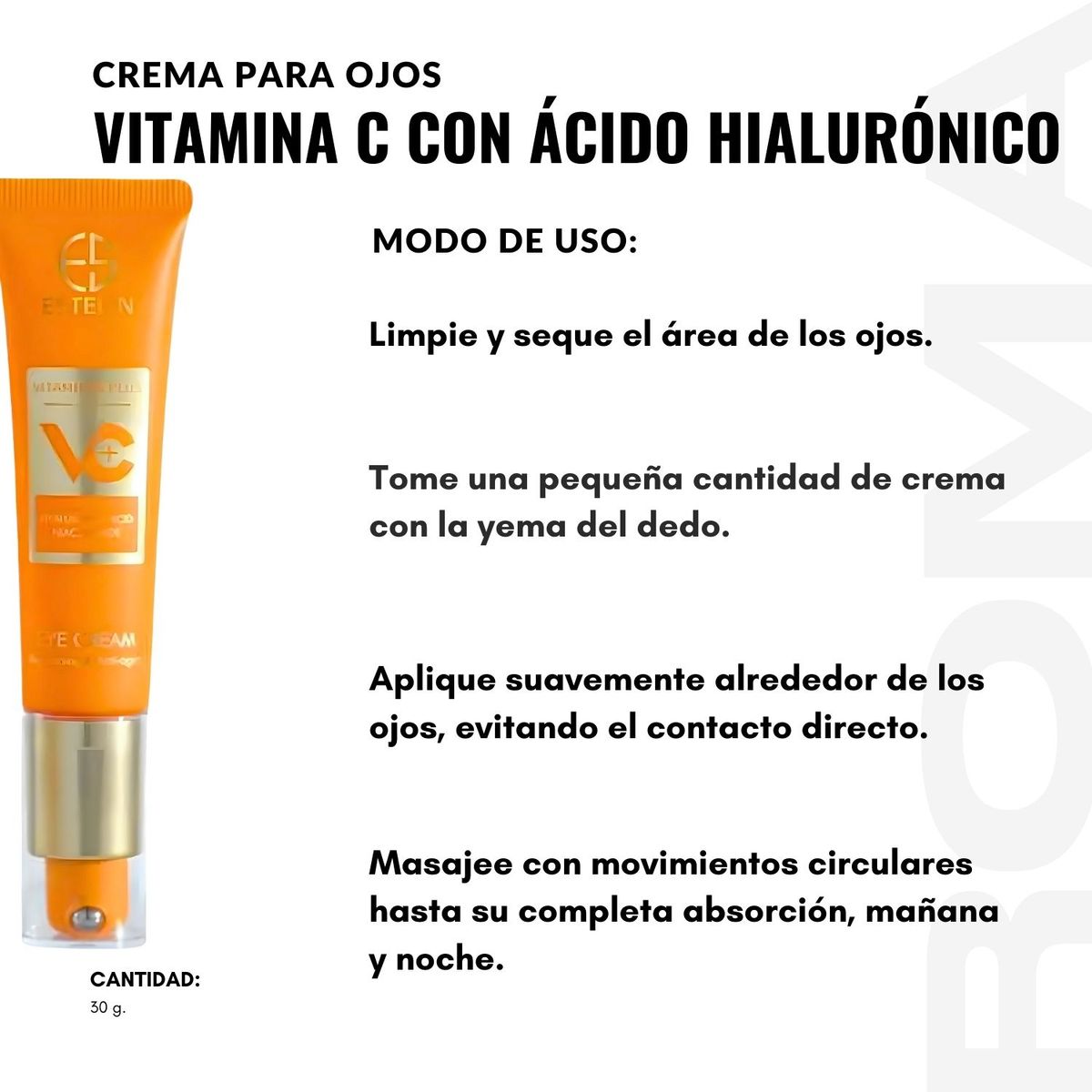 GENERICO - PACK 2 CREMA PARA OJOS VITAMINA C CON ÁCIDO HIALURÓNICO 30G ESTELIN