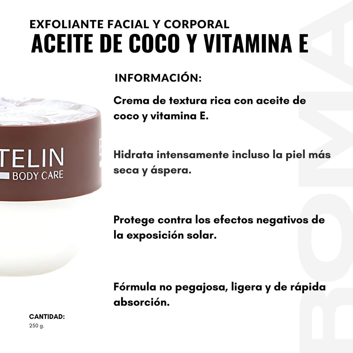 GENERICO - PACK 2 EXFOLIANTE DE ACEITE DE COCO Y VITAMINA E 250G ESTELIN