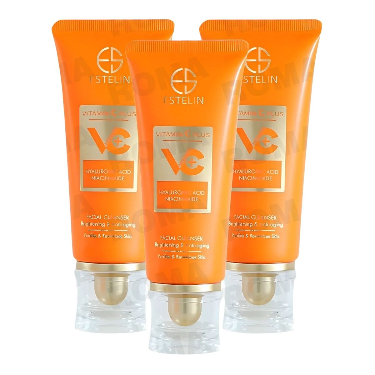 GENERICO - PACK 3 LIMPIADOR FACIAL VITAMINA C ÁCIDO HIALURÓNICO 80G ESTELIN