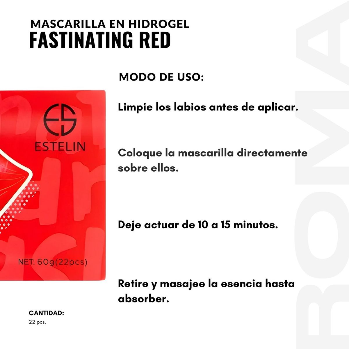 GENERICO - PACK 2 MASCARILLA EN HIDROGEL FASTINATING RED 22PCS ESTELIN