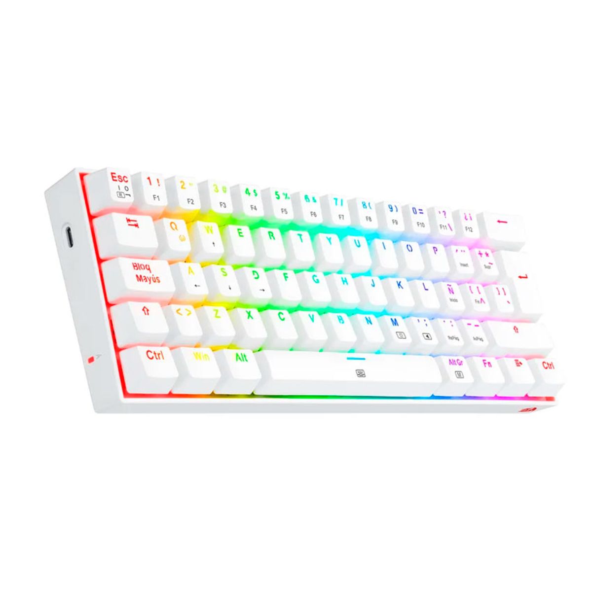 REDRAGON - Teclado Mecánico Redragon DRAGONBORN K630W 60% RGB Español Blanco