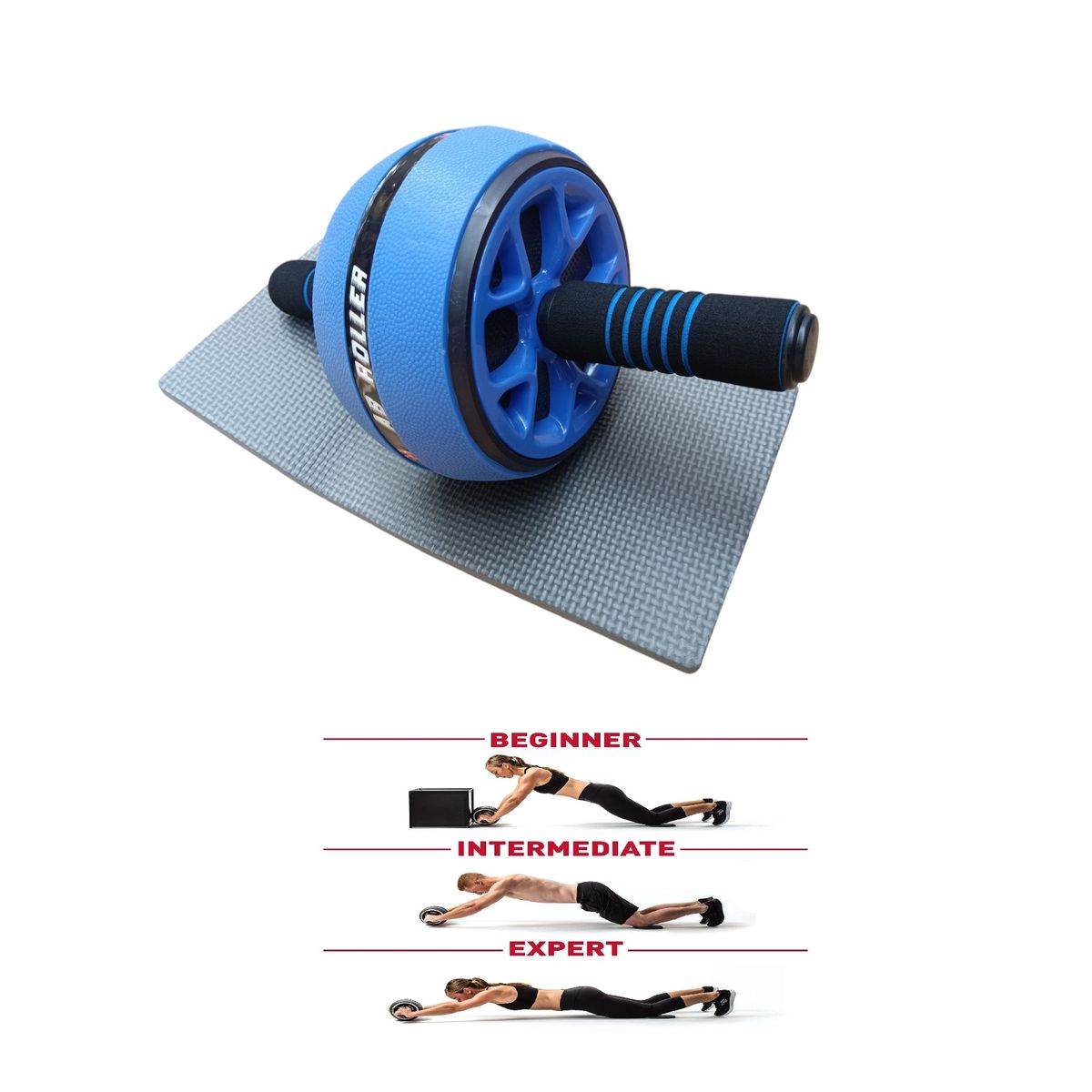 GENERICO - Rueda Abdominales Abs Wheel Antideslizante No Ruidos + Mat