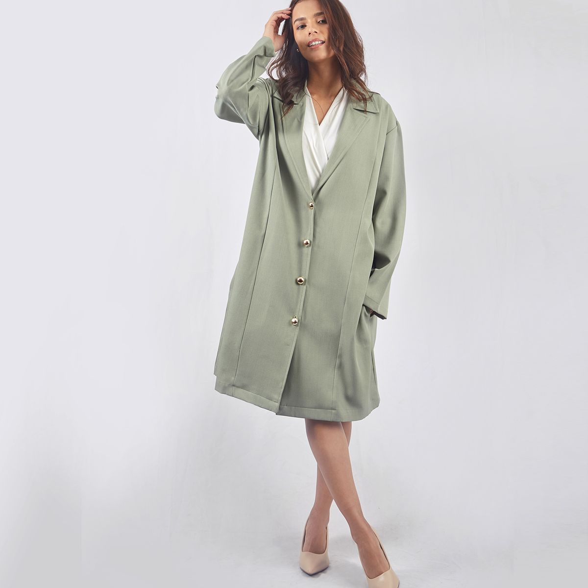 DOLCATTA - Saco Dariela - Green Olive Color - Dolcatta