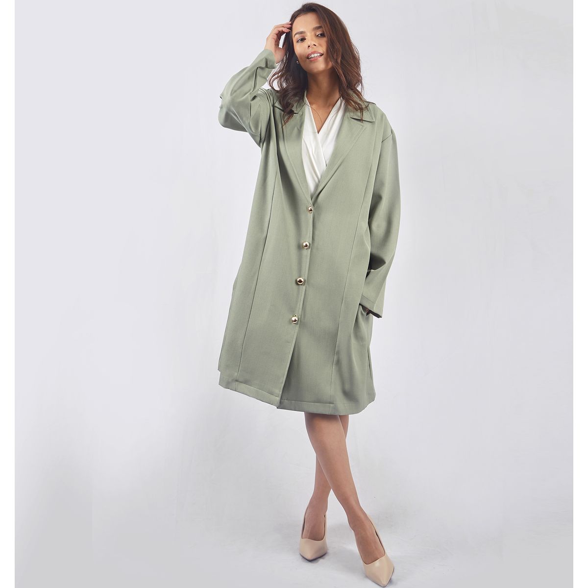 DOLCATTA - Saco Dariela - Green Olive Color - Dolcatta