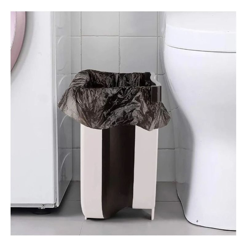 GENERICO - Pack2 Tacho Plegable para el Hogar y la Cocina Color Blanco