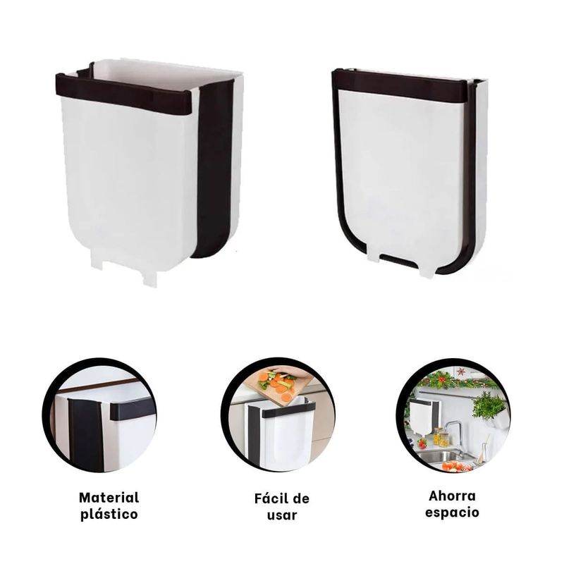 GENERICO - Pack4 Tacho Practico Portatil Color Blanco Y+Regalo Stickers