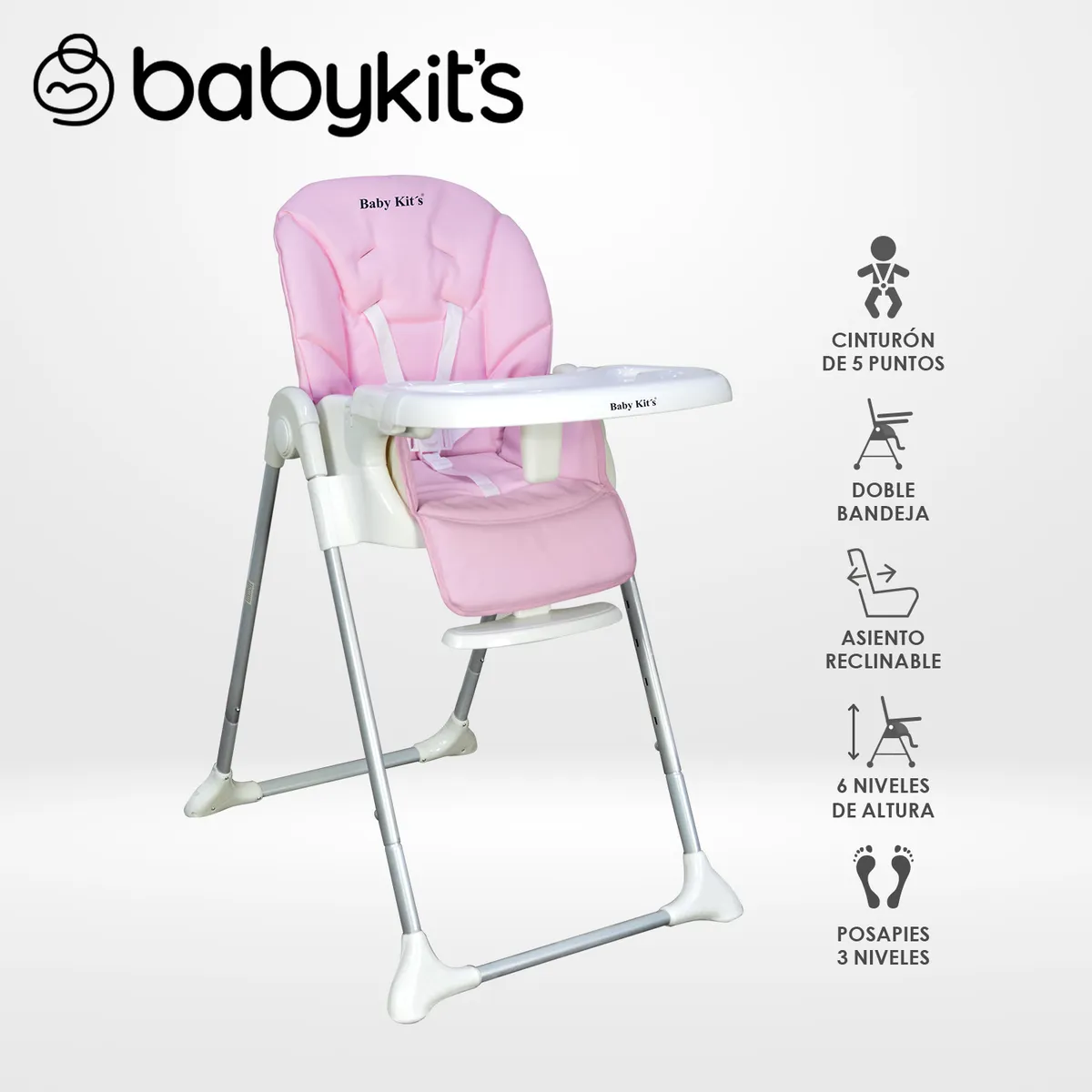 BABY KITS - Silla de Comer Elegant Rosado