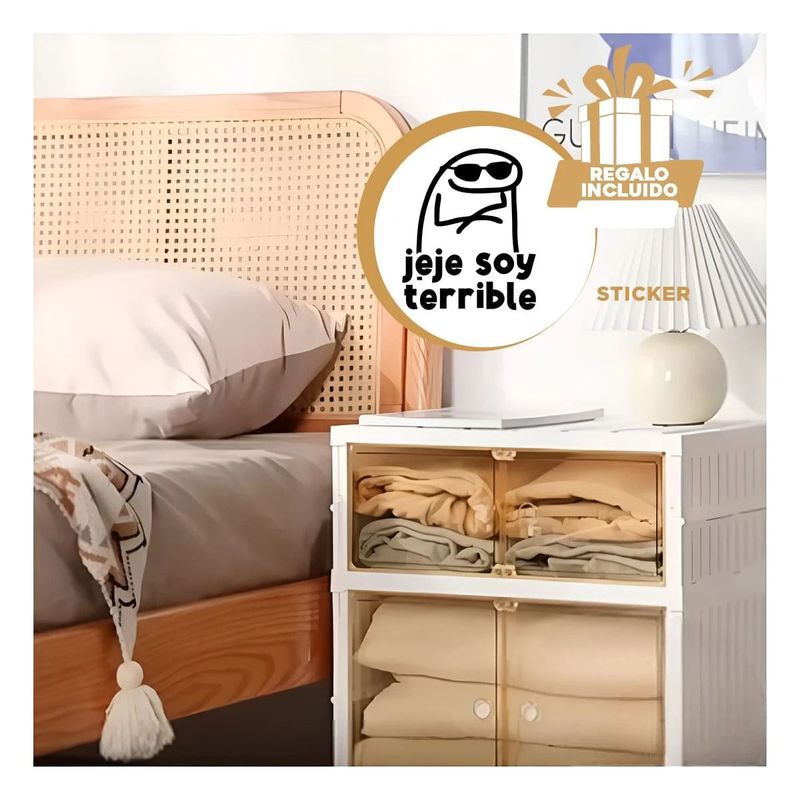 GENERICO - Estante Armable de 2 Divisiones en Blanco Y+Regalo Stickers