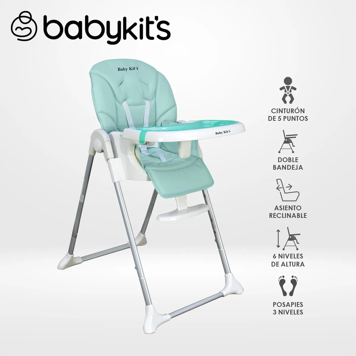 BABY KITS - Silla de Comer Elegant Verde