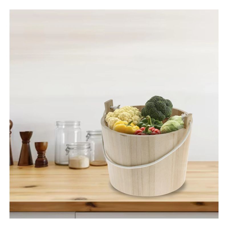 GENERICO - Pack2 Cubeta Rustica con Asas 20x18cm Y+Regalo Stickers