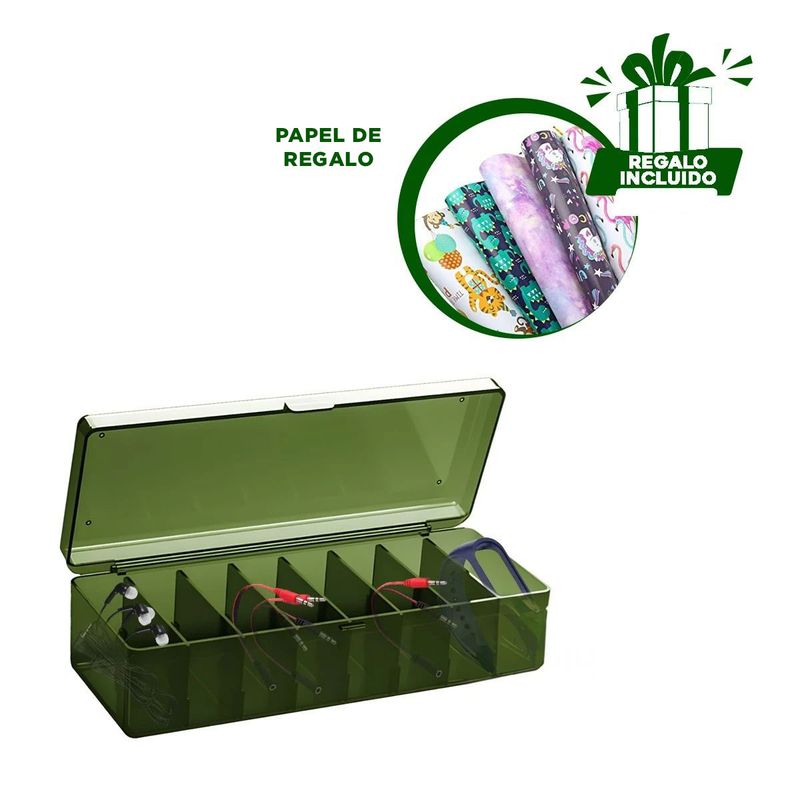 GENERICO - Pack12 Organizador con Divisiones en Verde Y+Papel de Regalo