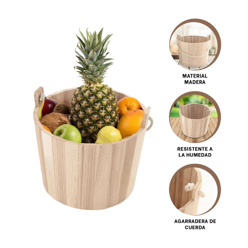 GENERICO - Cubeta Funcional con Cuerda en 16x16cm Y+Papel de Regalo