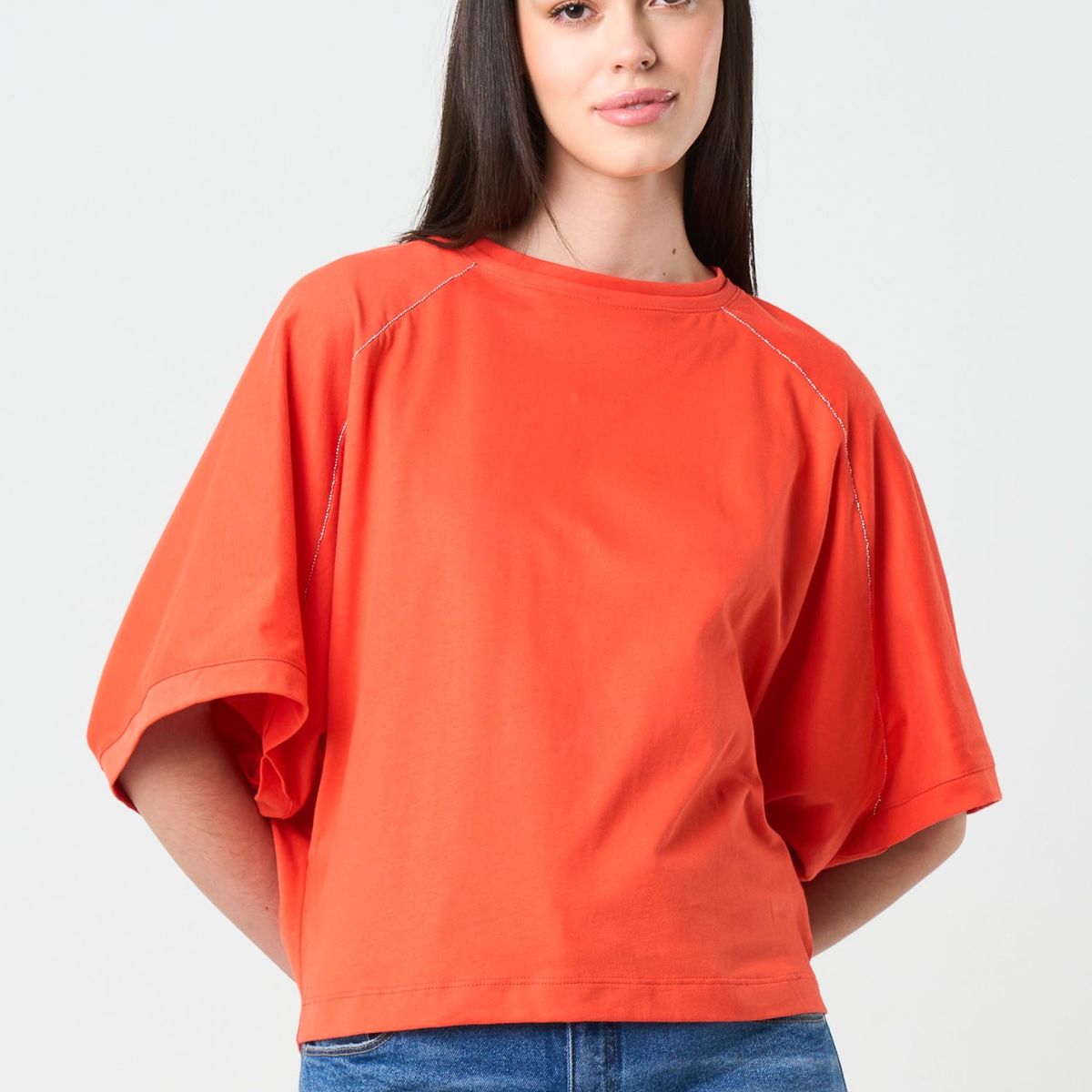 VELEZ - Vélez Camiseta Soren Para Mujer Tejida Rojo