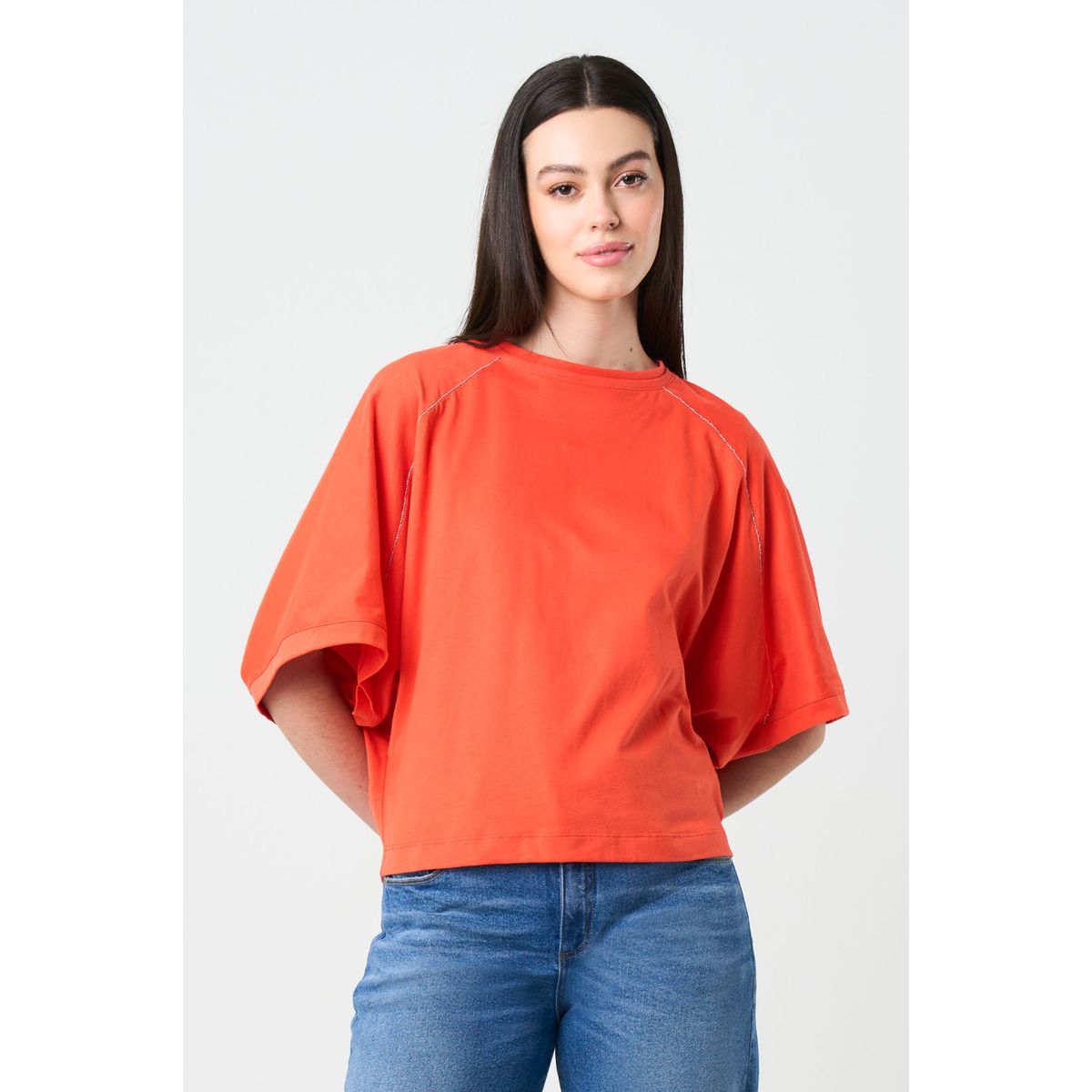 VELEZ - Vélez Camiseta Soren Para Mujer Tejida Rojo