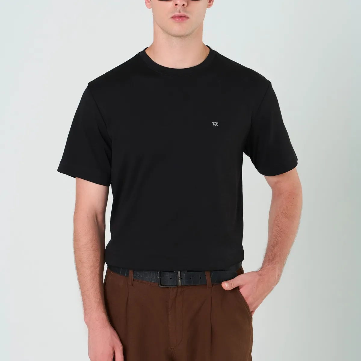 VELEZ - Vélez Camiseta Manga Corta Lerici Hombre Semi Fitted Negro