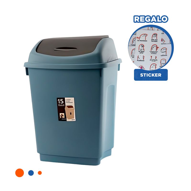 GENERICO - Pack12 Bote Practico con Vaiven en Azul Y+Regalo Stickers