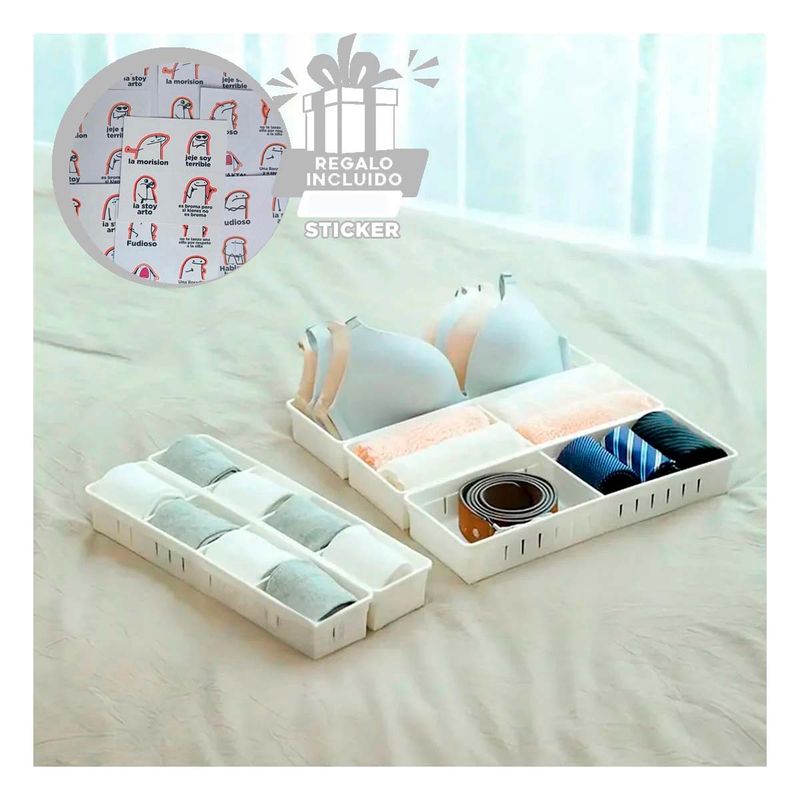 GENERICO - Pack6 Contenedor para Cosas de 346x8x5cm Y+Regalo Stickers