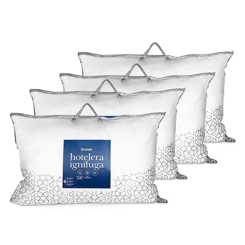 DRIMER - Pack x 4 Almohadas Hotelera Ignífuga 75x50cm.