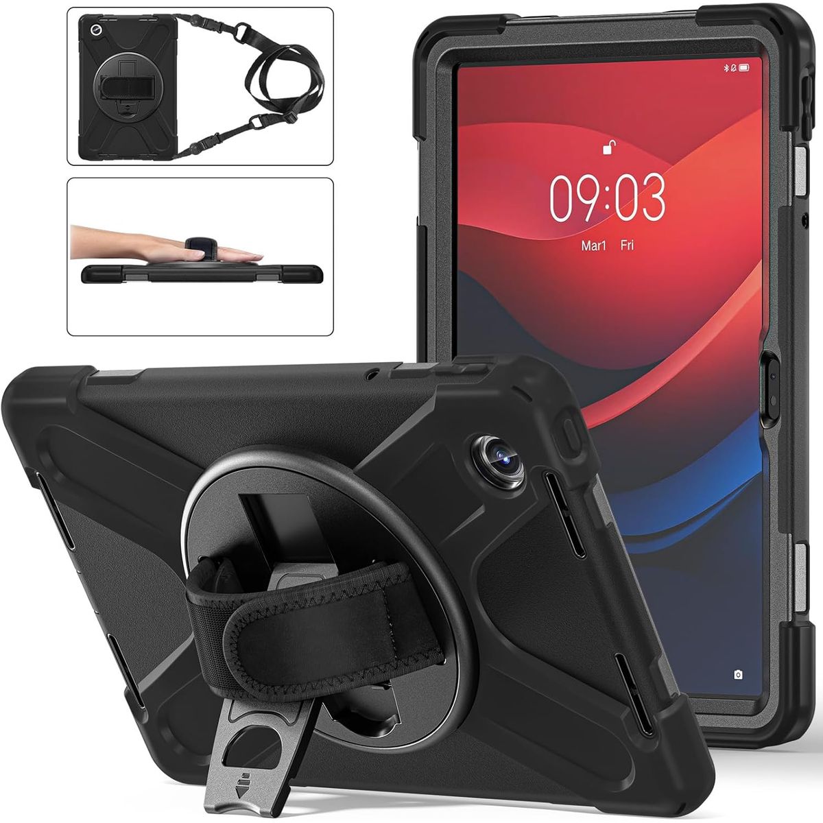 GENERICO - Funda Protector Antigolpe Armor 360° Para Lenovo M11  K11 - NEGRO