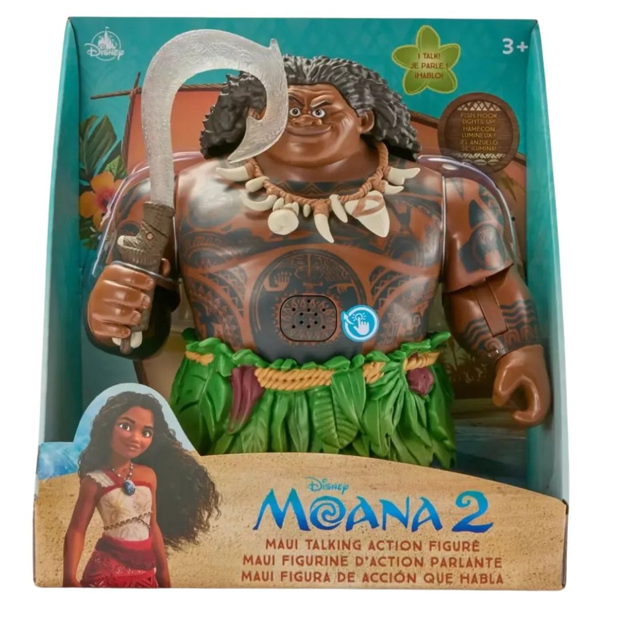 DISNEY CLASICOS - Muñeco Maui con sonido Moana 2 Disney Store